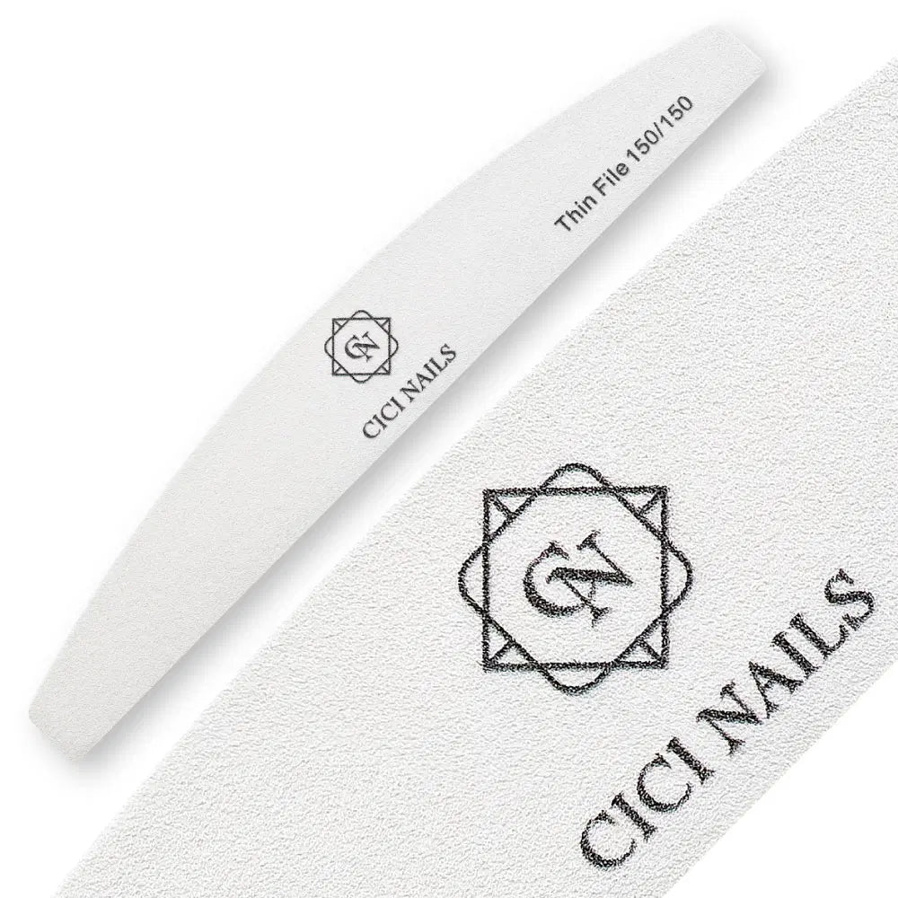 Thin halfmoon wooden file white 150/150