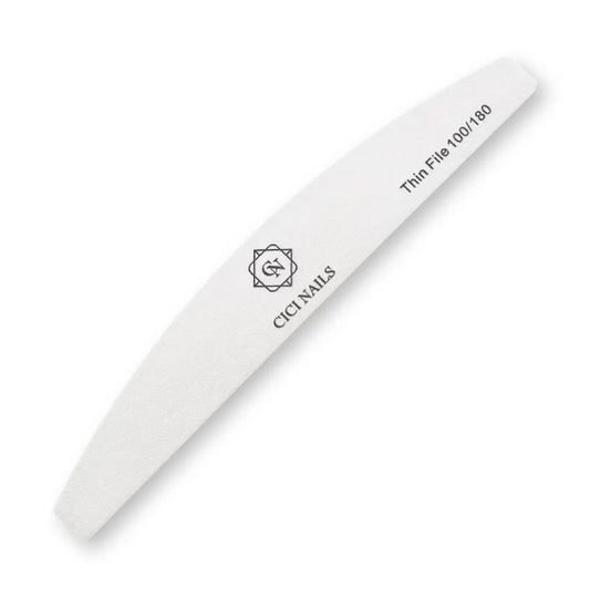 Thin halfmoon wooden file white 100/180