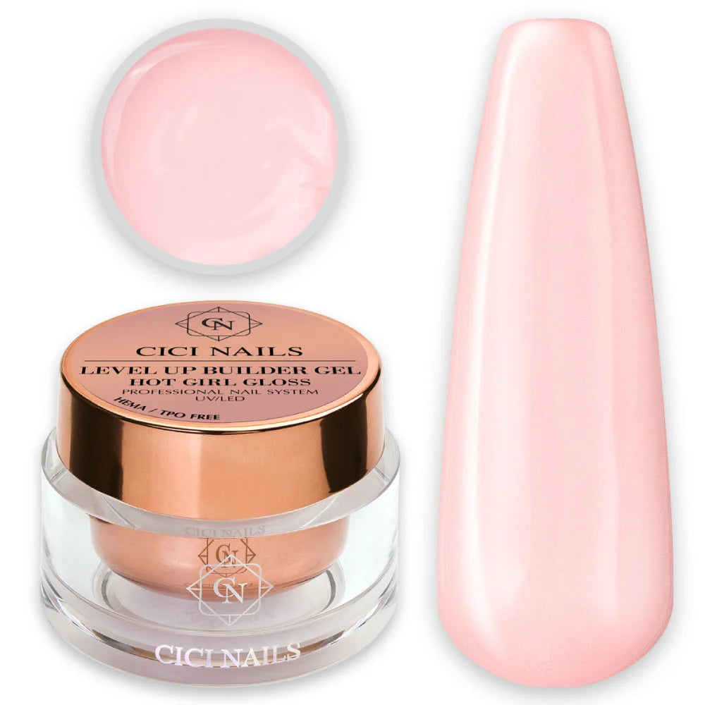 LEVEL UP Hot Girl Gloss – hell milchig-rosa Nuance mit intensivem Hochglanz