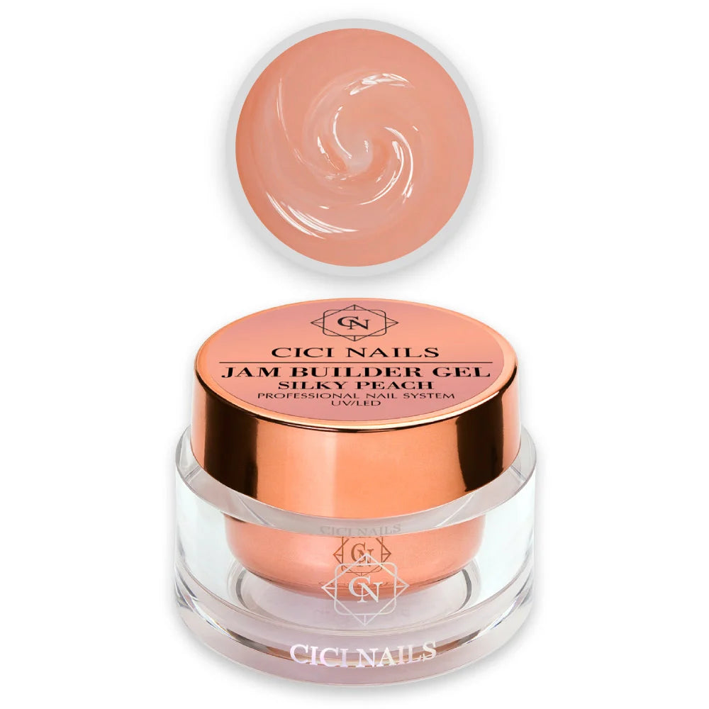 JAM SILKY PEACH – Pfirsichfarbenes Nude Builder Gel mit Silk-Effekt