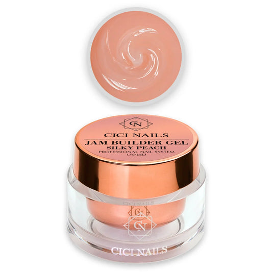 JAM SILKY PEACH – Pfirsichfarbenes Nude Builder Gel mit Silk-Effekt