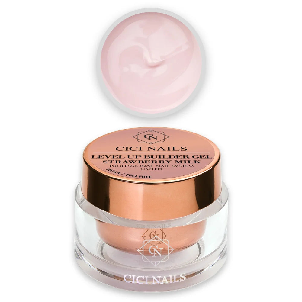 LEVEL UP Strawberry Milk – Aufbaugel in milchig-nude Nuance
