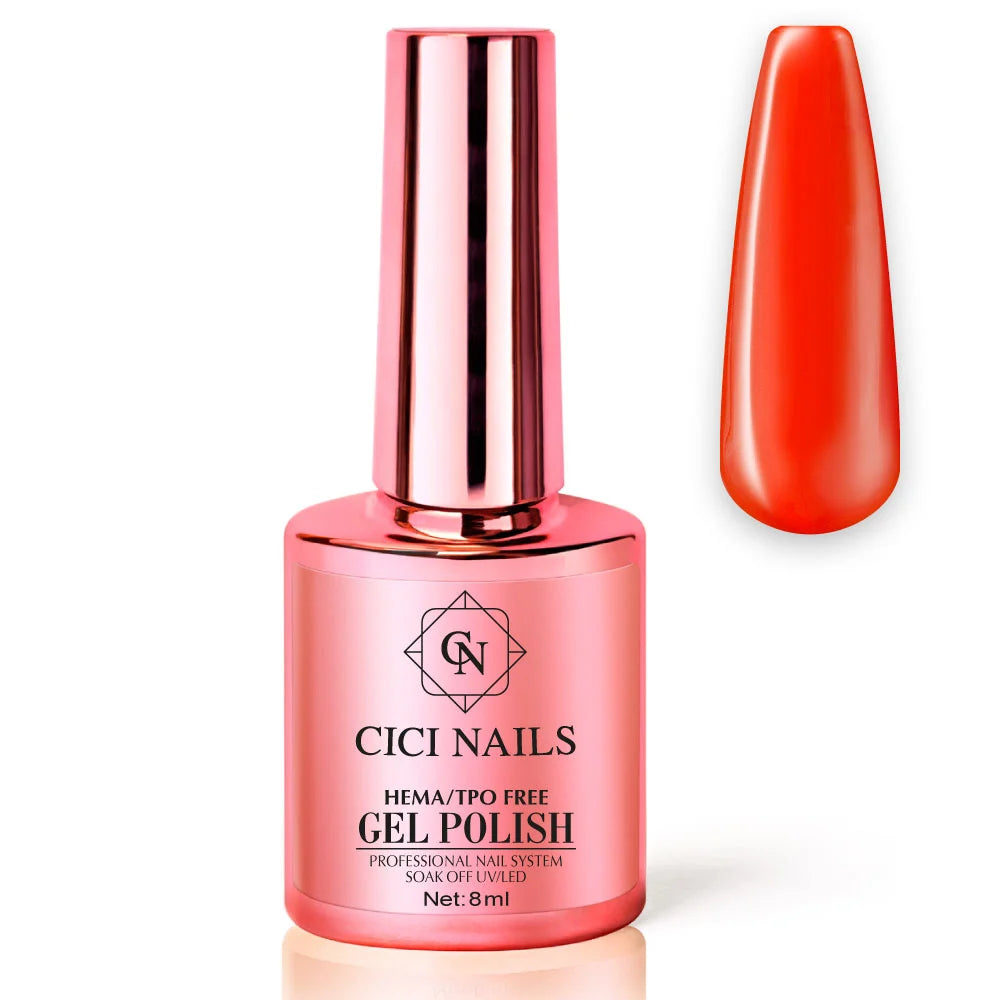 Hot Girl 8 ml – Neon korallrot-oranger Gel-Lack mit Sunset-Glow